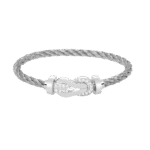 [Eternal Jewelry]CHANCE LARGE 8 FIGURE BUCKLE HALF DIAMOND BRACELET SILVER