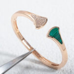 [Eternal Jewelry]DREAM BRACELET OPEN MALACHITE PINK GOLD - Image 3