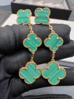 [Eternal Jewelry]CLOVER MALACHITE 3 MOTIFS GOLD - Image 3