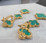 [Eternal Jewelry]CLOVER MALACHITE 3 MOTIFS GOLD - Image 9