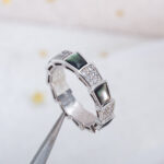 [Eternal Jewelry]SERPENTI RING SILVER DIAMOND BLACK MOP 4MM