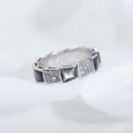 [Eternal Jewelry]SERPENTI RING SILVER DIAMOND BLACK MOP 4MM - Image 6