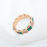 [Eternal Jewelry]SERPENTI RING PINK GOLD MALACHITE DIAMOND PAVED 4MM - Image 5