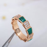 [Eternal Jewelry]SERPENTI RING PINK GOLD MALACHITE DIAMOND PAVED 4MM - Image 7
