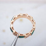 [Eternal Jewelry]SERPENTI RING PINK GOLD MALACHITE DIAMOND PAVED 4MM - Image 10