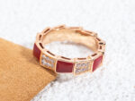 [Eternal Jewelry]SERPENTI RING PINK GOLD CARNELIAN DIAMOND PAVED 4MM - Image 5
