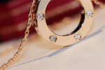 [Eternal Jewelry]LOVE NECKLACE 16MM 6 DIAMONDS PINK GOLD - Image 5