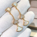 [Eternal Jewelry]DREAM EARRINGS 3 MOTIFS DIAMOND MOP PINK GOLD