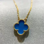 [Eternal Jewelry]CLOVER 15MM BLUE AGATE NECKLACE - Image 3