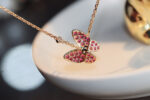 [Eternal Jewelry]BUTTERFLY RED DIAMOND ROSE GOLD NECKLACE - Image 7