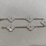 [Eternal Jewelry]CLOVER 5 MOTIFS  DIAMOND BRACELET SILVER - Image 5