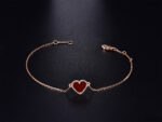 [Eternal Jewelry]HEART CARNELIAN PINK GOLD BRACELET - Image 7