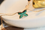 [Eternal Jewelry]JEUX MALACHITE 1 DIAMOND PINK GOLD NECKLACE - Image 3