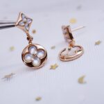 [Eternal Jewelry]STAR AND SUN PINK GOLD MOP DROP EARRINGS - Image 6