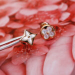 [Eternal Jewelry]STAR AND SUN PINK GOLD MOP STUD EARRINGS - Image 6