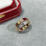 [Eternal Jewelry]LOVE PINK GOLD SILVER DIAMOND DOUBLE RING