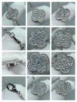[Eternal Jewelry]CLOVER 6 MOTIF DIAMOND PAVED NECKLACE - Image 3