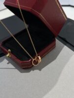 [Eternal Jewelry]LOVE NECKLACE DOUBLE RING PINK GOLD - Image 2