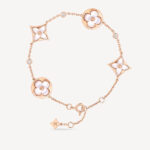 [Eternal Jewelry]STAR AND SUN 4 MOTIF WHITE MOP PINK GOLD BRACELET