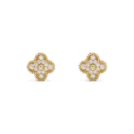 [Eternal Jewelry]CLOVER MEDIUM 1 MOTIFS FUll DIAMOND EARRINGS
