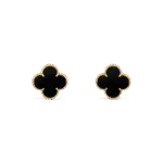 [Eternal Jewelry]CLOVER MEDIUM 1 MOTIFS  ONYX STUD EARRINGS - Image 2