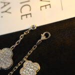 [Eternal Jewelry]CLOVER BRACELET 5 MOTIF SILVER DIAMOND PAVED - Image 8