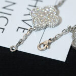 [Eternal Jewelry]CLOVER BRACELET 5 MOTIF SILVER DIAMOND PAVED - Image 7