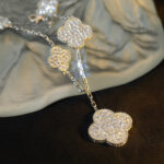 [Eternal Jewelry]CLOVER BRACELET 5 MOTIF SILVER DIAMOND PAVED - Image 4