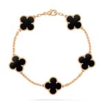 [Eternal Jewelry]CLOVER  5 MOTIFS BLACK ONYX BRACELET - Image 2