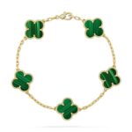 [Eternal Jewelry]CLOVER 5 MOTIFS MALACHITE BRACELET