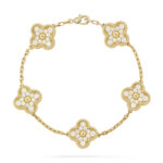 [Eternal Jewelry]CLOVER 5 MOTIFS  FULL DIAMOND BRACELET