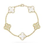 [Eternal Jewelry]CLOVER BRACELET 5 MOTIF WHITE MOP DIAMOND