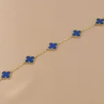 [Eternal Jewelry]CLOVER 5 MOTIFS BLUE AGATE BRACELET - Image 7
