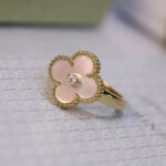 [Eternal Jewelry]CLOVER PINK MOP RING GOLD DIAMOND - Image 4