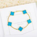 [Eternal Jewelry]CLOVER 5 MOTIFS TURQUOISE BRACELET - Image 2