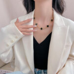 [Eternal Jewelry]CLOVER 10 MOTIFS ONYX NECKLACE - Image 9