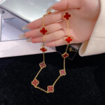 [Eternal Jewelry]CLOVER 10 MOTIFS CARNELIAN NECKLACE - Image 3