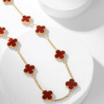 [Eternal Jewelry]CLOVER 10 MOTIFS CARNELIAN NECKLACE - Image 6