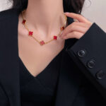 [Eternal Jewelry]CLOVER 10 MOTIFS CARNELIAN NECKLACE - Image 9