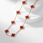 [Eternal Jewelry]CLOVER 10 MOTIFS CARNELIAN NECKLACE - Image 13