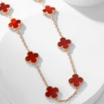 [Eternal Jewelry]CLOVER 10 MOTIFS CARNELIAN NECKLACE - Image 15