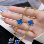 [Eternal Jewelry]CLOVER 10 MOTIFS BLUE AGATE NECKLACE - Image 2
