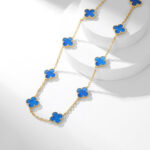 [Eternal Jewelry]CLOVER 10 MOTIFS BLUE AGATE NECKLACE - Image 5