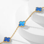 [Eternal Jewelry]CLOVER 10 MOTIFS BLUE AGATE NECKLACE - Image 6