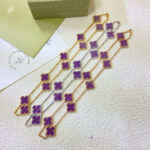 [Eternal Jewelry]CLOVER 10 MOTIFS  PURPLE VIOLET  NECKLACE - Image 4