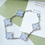 [Eternal Jewelry]CLOVER  5 MOTIF PURPLE CHALCEDONY BRACELET SILVER - Image 2