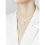 [Eternal Jewelry]CLOVER 15MM BLUE CHALCEDONY NECKLACE SILVER - Image 4
