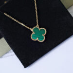 [Eternal Jewelry]CLOVER 15MM MALACHITE SINGLE FLOWER  NECKLACE - Image 6