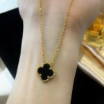 [Eternal Jewelry]CLOVER 15MM BLACK ONYX SINGLE FLOWER NECKLACE - Image 7