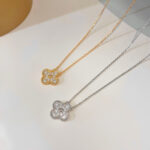 [Eternal Jewelry]CLOVER 15MM DIAMOND SINGLE FLOWER NECKLACE - Image 2